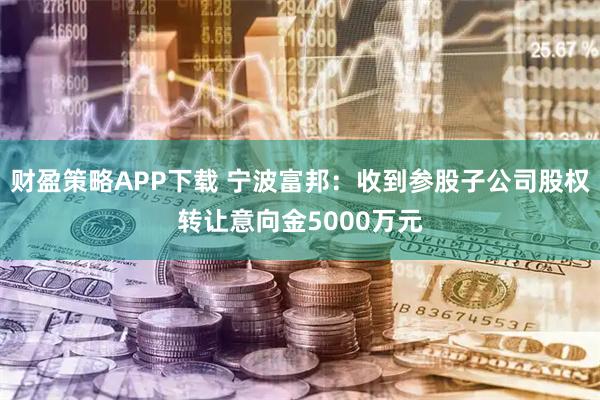 财盈策略APP下载 宁波富邦：收到参股子公司股权转让意向金5000万元