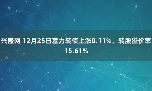 兴盛网 12月25日塞力转债上涨0.11%，转股溢价率15.61%