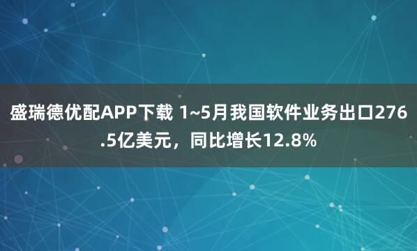 盛瑞德优配APP下载 1~5月我国软件业务出口276.5亿美元，同比增长12.8%